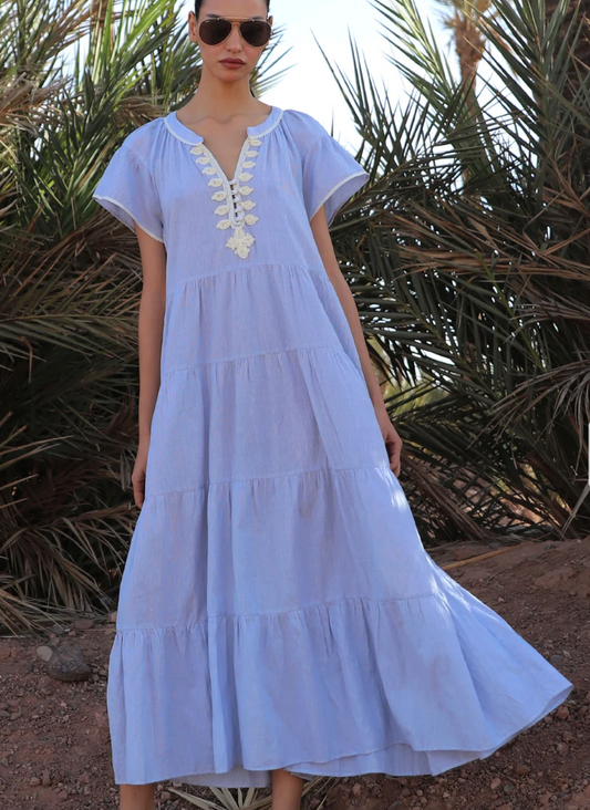 Rose & Rose Camelia kjole Blå striper