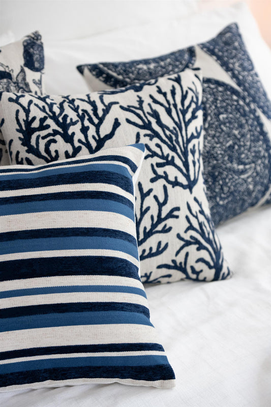 Cushion Coral/Stripes Square