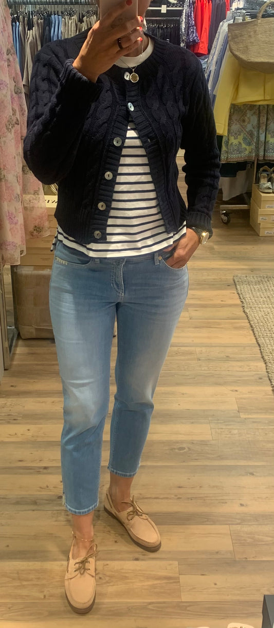 Cambio Piper Short Stretch Blue Denim