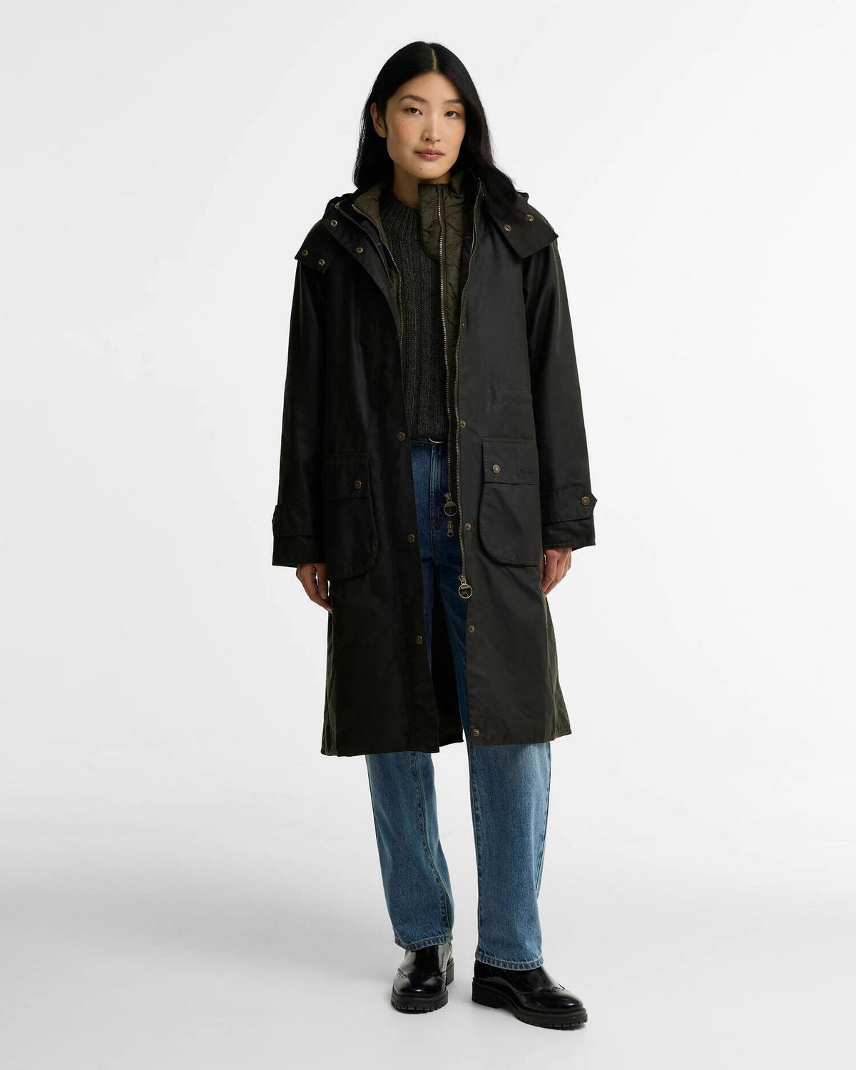 Barbour Lang Cannich vokset jakke Oliven
