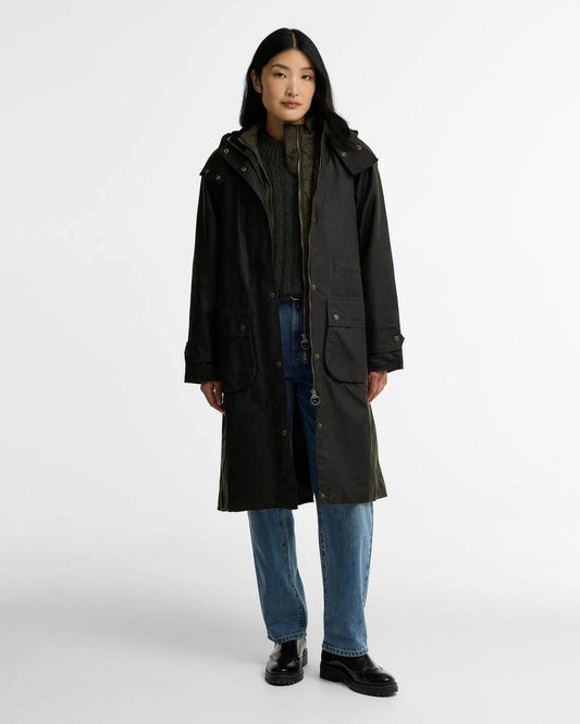 Barbour Lang Cannich vokset jakke Oliven