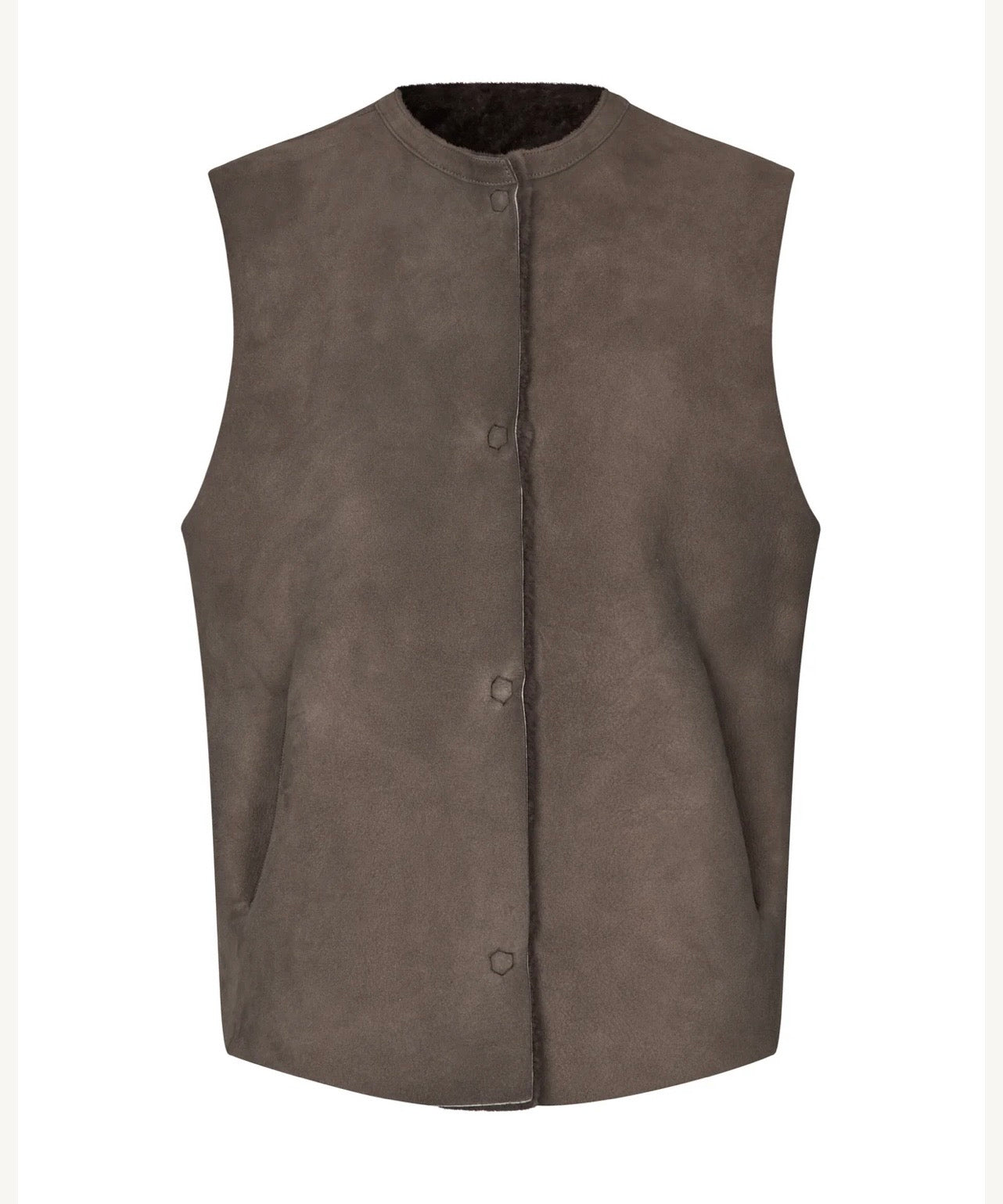 Utzon Heidis vendbar vest Taupe