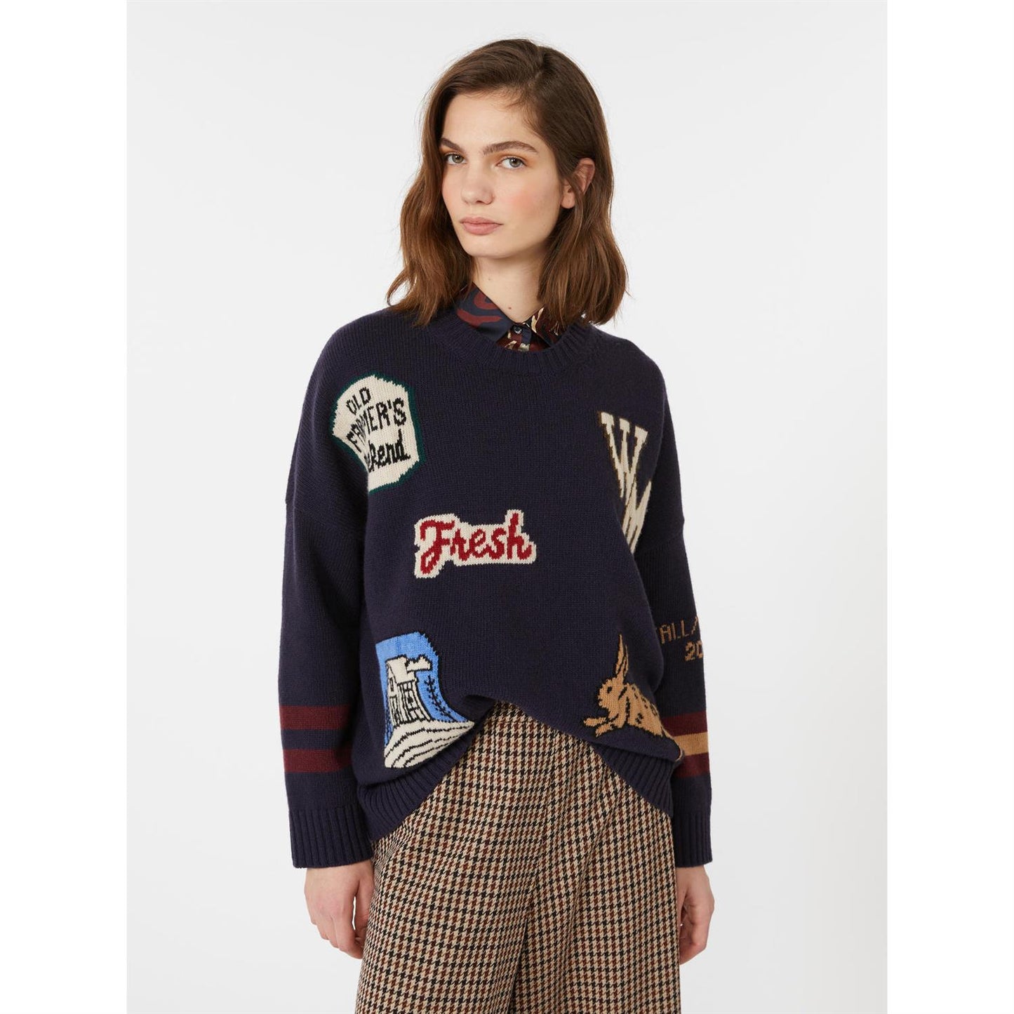 Max Mara  Pavidi Oversized ullstrikket genser Blå