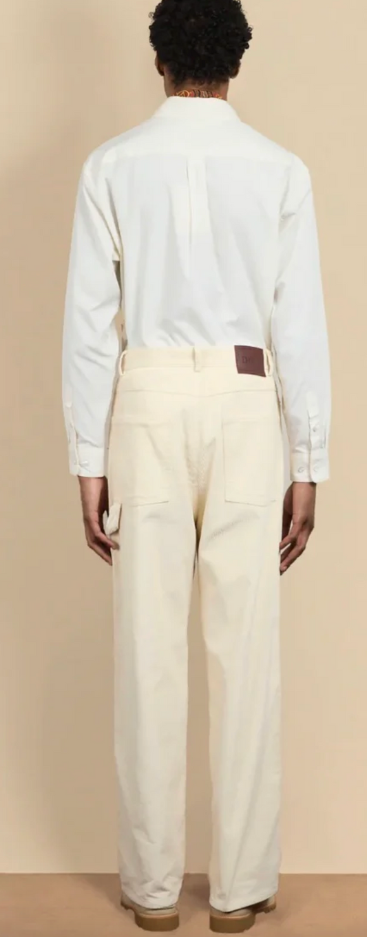 Le Pantalon Baggy Velours Ecru/Cream