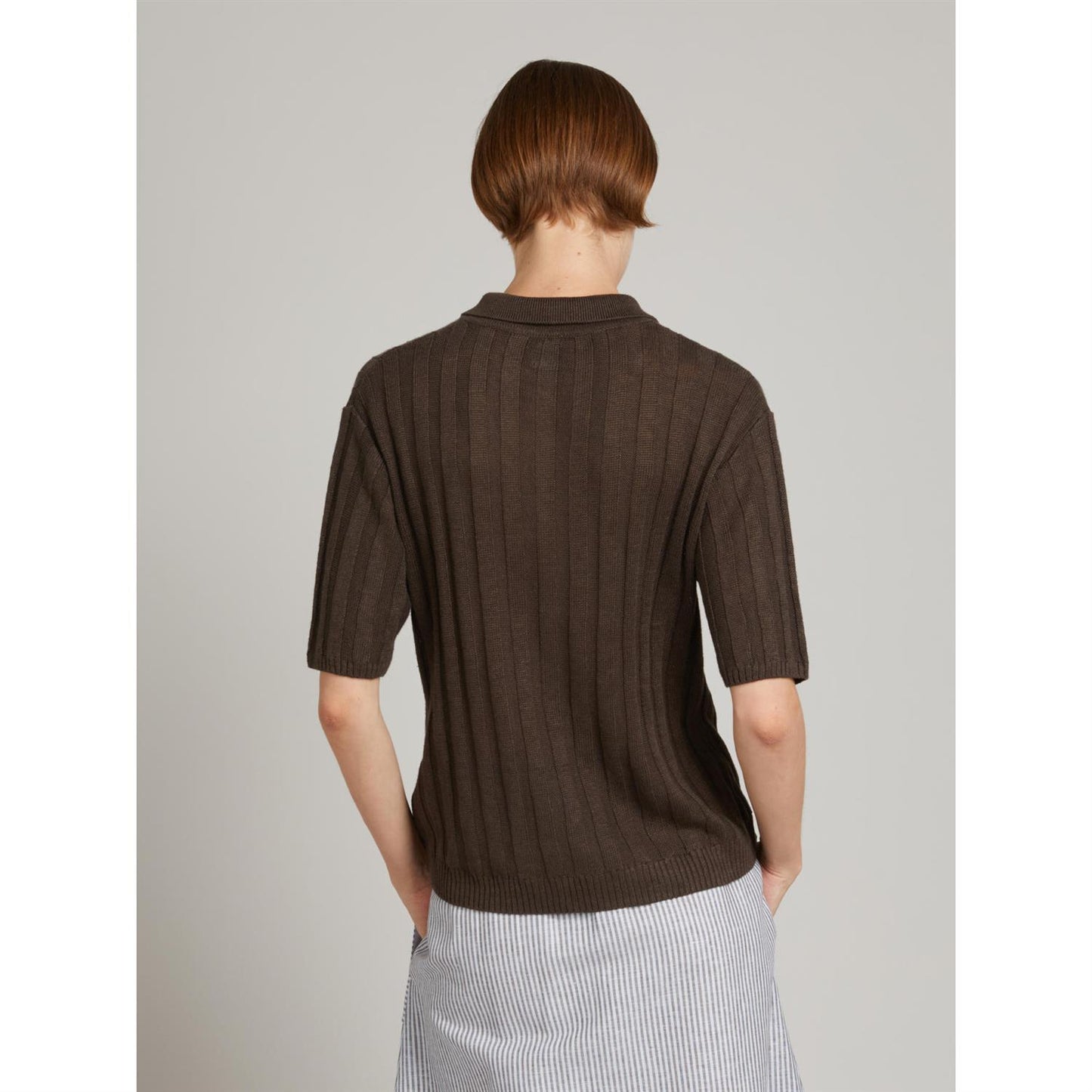 Max Mara Rivetto T-shirt lin Mørkebrun
