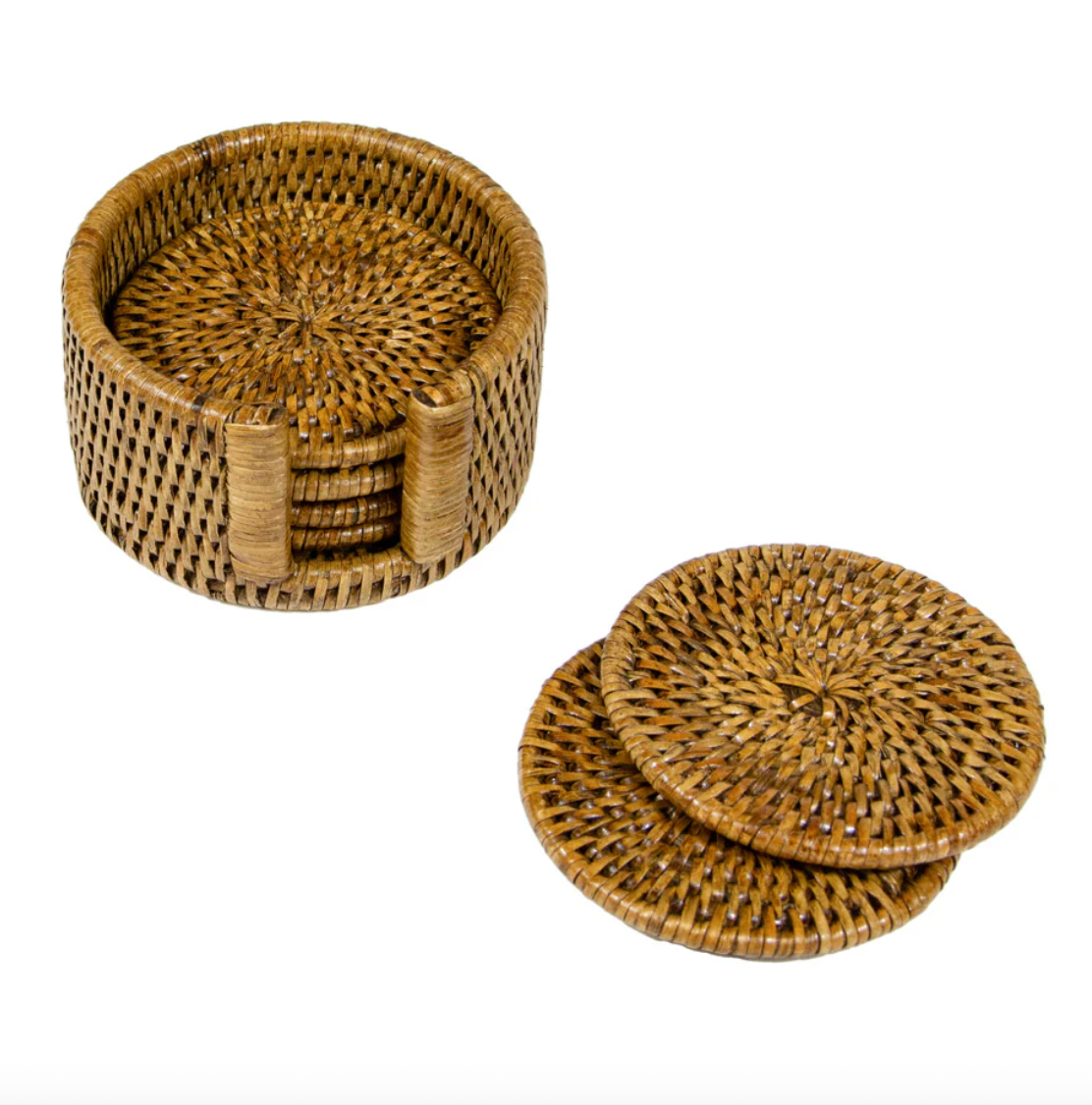 Caspari Rotting spisebrikker honningfarget, sett med 6 stk Ø:10cm