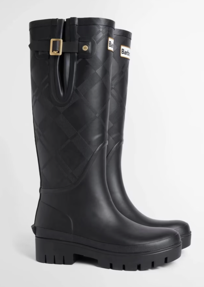 Barbour Leighton Tartan Wellingtons Sorte
