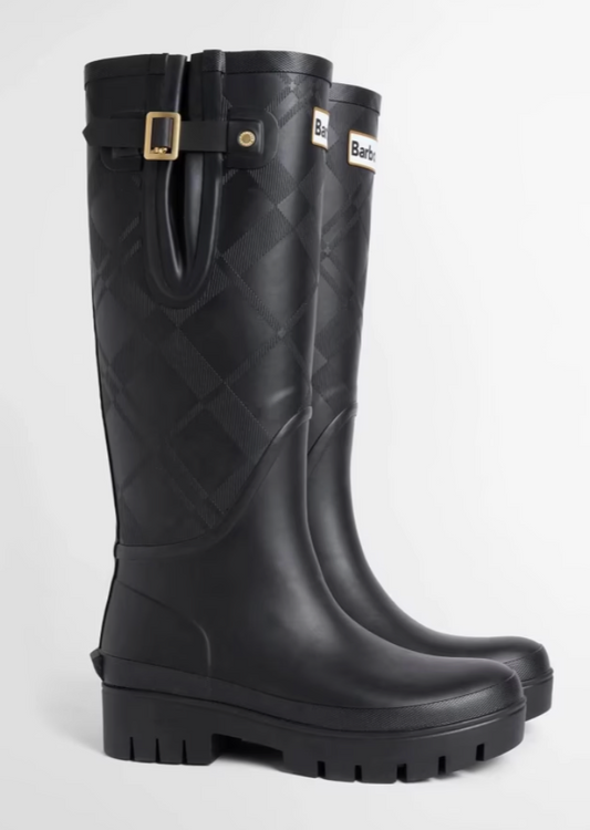 Barbour Leighton Tartan Wellingtons Sorte
