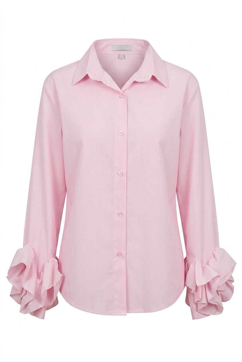 Simplicity Pearl bluse Rosa/Hvit