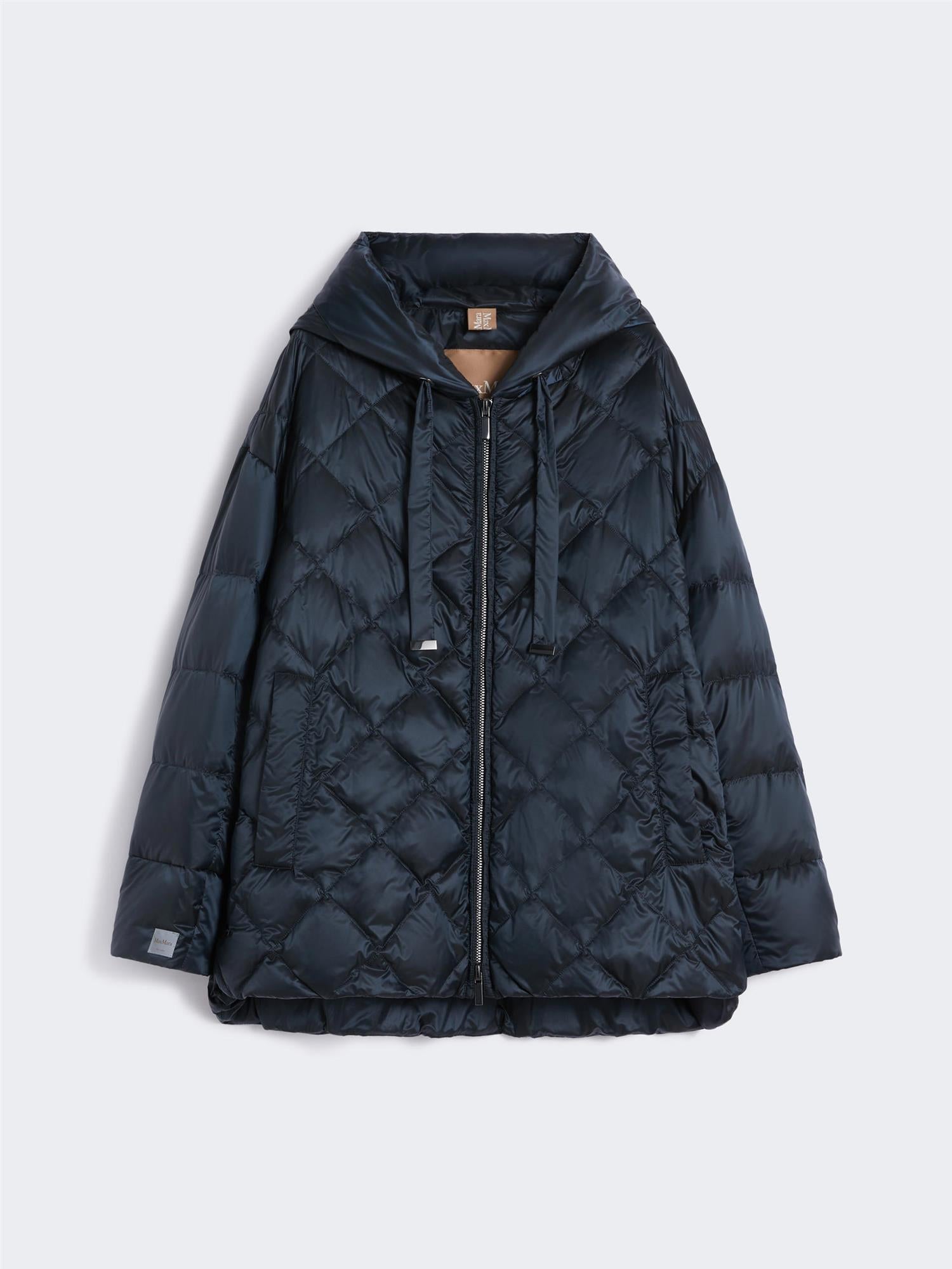 Max Mara Softe Vattert jakke i vannavvisende, iriserende stoff Mørkeblå - ZhosLaila