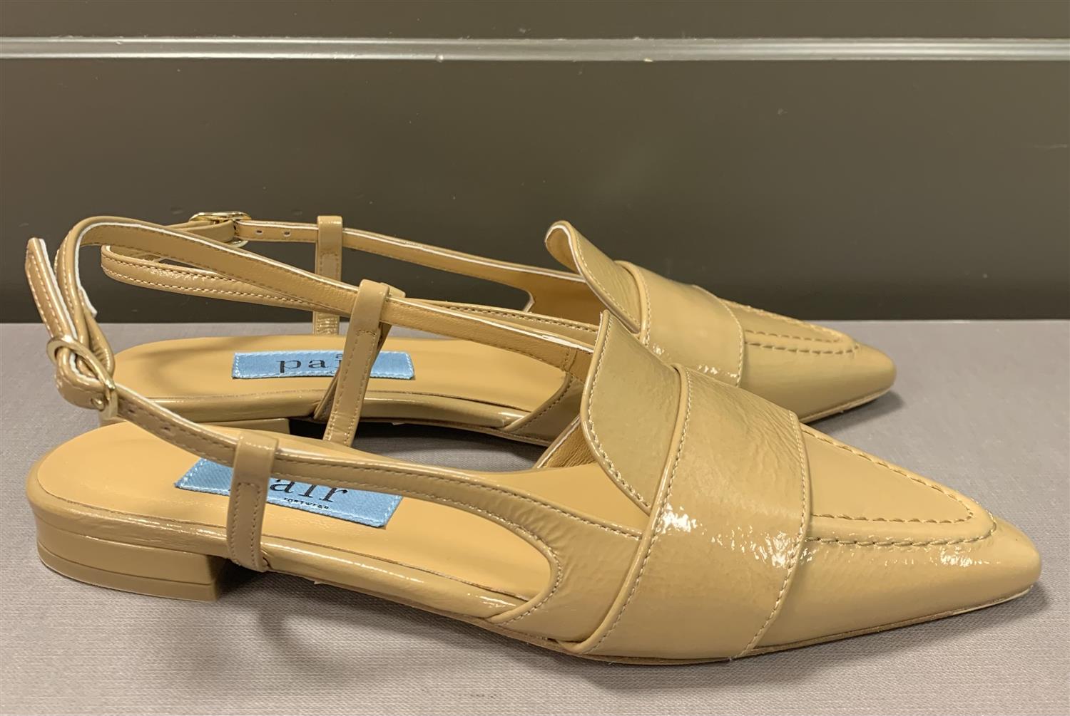 A pair Pointed Sling Back sko Beige - ZhosLaila
