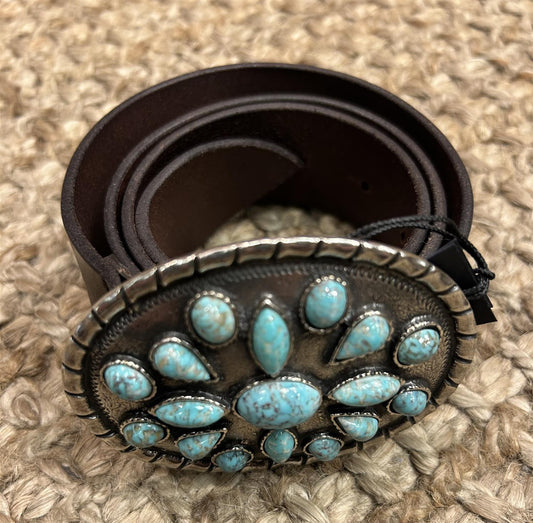 Orciani Western Bull Mykt skinnbelte 4 cm Brunt