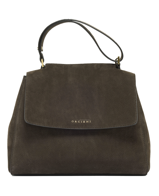 Orciani Sveva Nabucco Medium Bag i mørkebrunt skinn