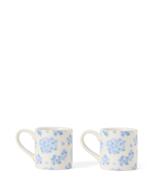 Lexington Home Espressokopp i stengods med blomster, blå/hvit (sett med 2 stk)