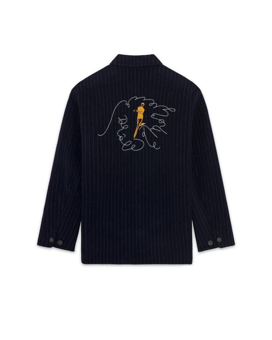 Drôle de Monsieur La Vestre Pinstripes jakke Mørkeblå