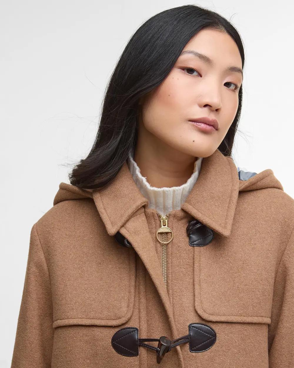 Barbour Melody ullduffelkåpe Camel