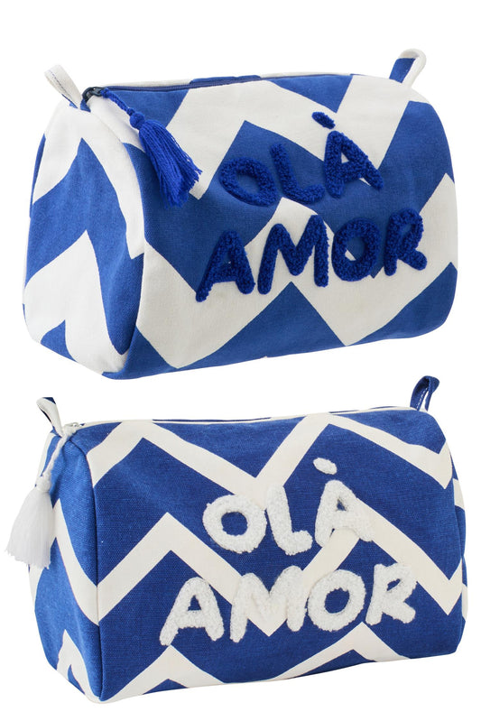 Toilet Bag Ola Amor Cotton Hvit skrift
