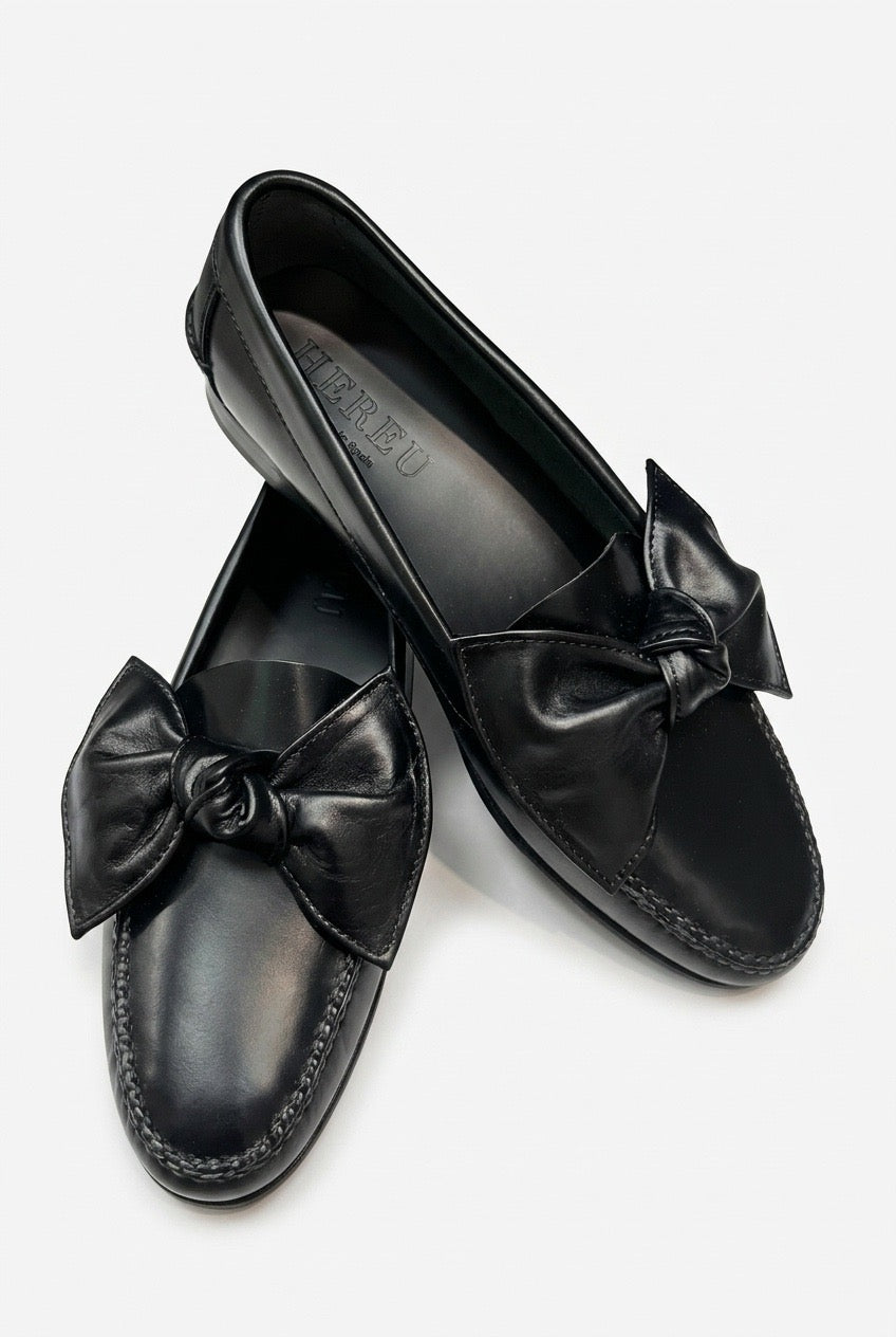 Hereu Corbati Slip-on Loafers med sløyfedetaljer Sorte