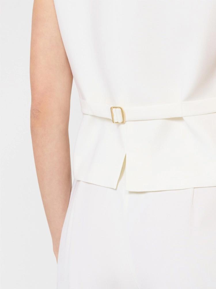 Max Mara Studio Vest i ullcrepe Hvit