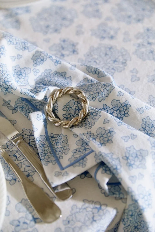 Lexington Home Blomsterprintet serviett Blå/hvit 50x50cm