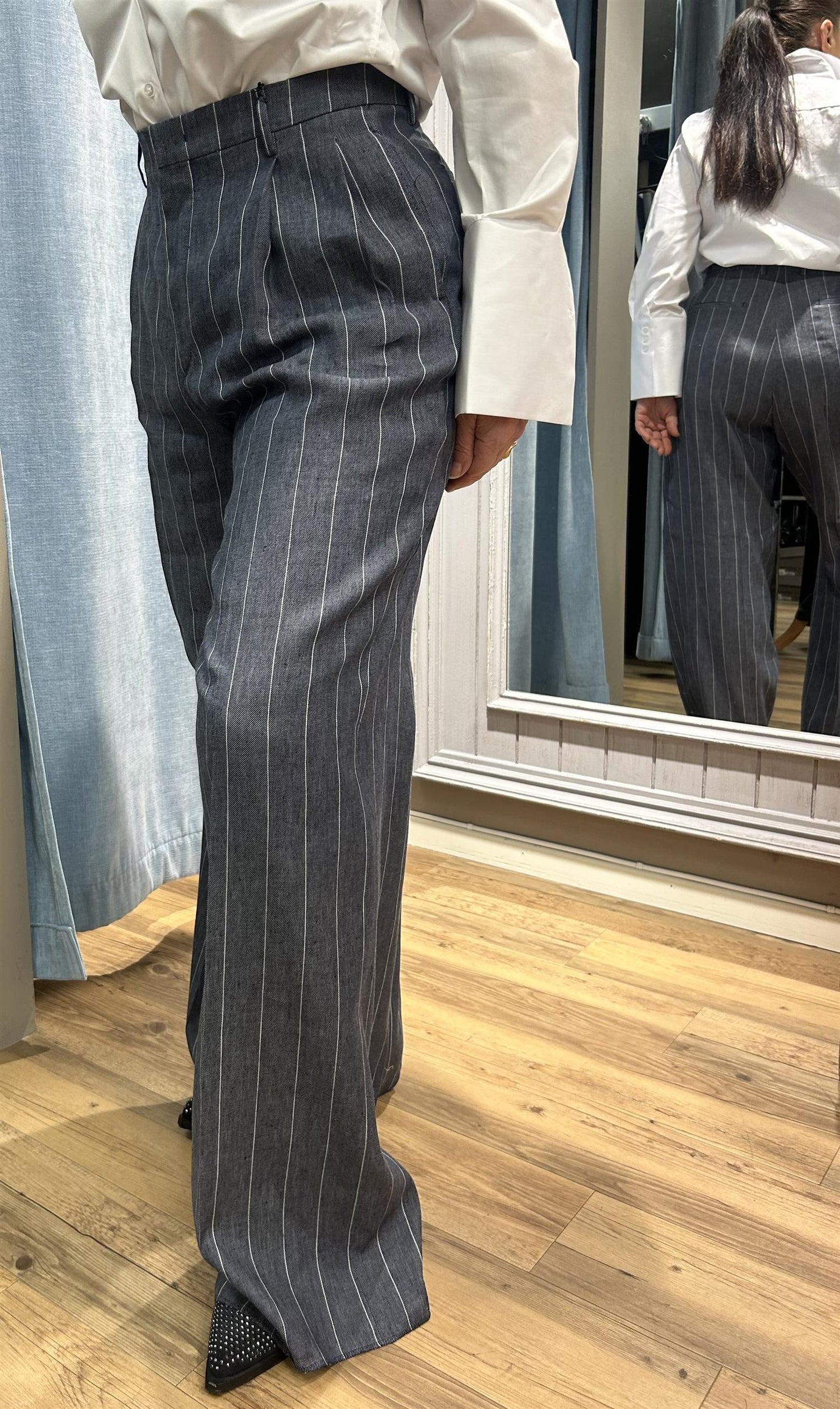 Eileen mørkeblå linbukser