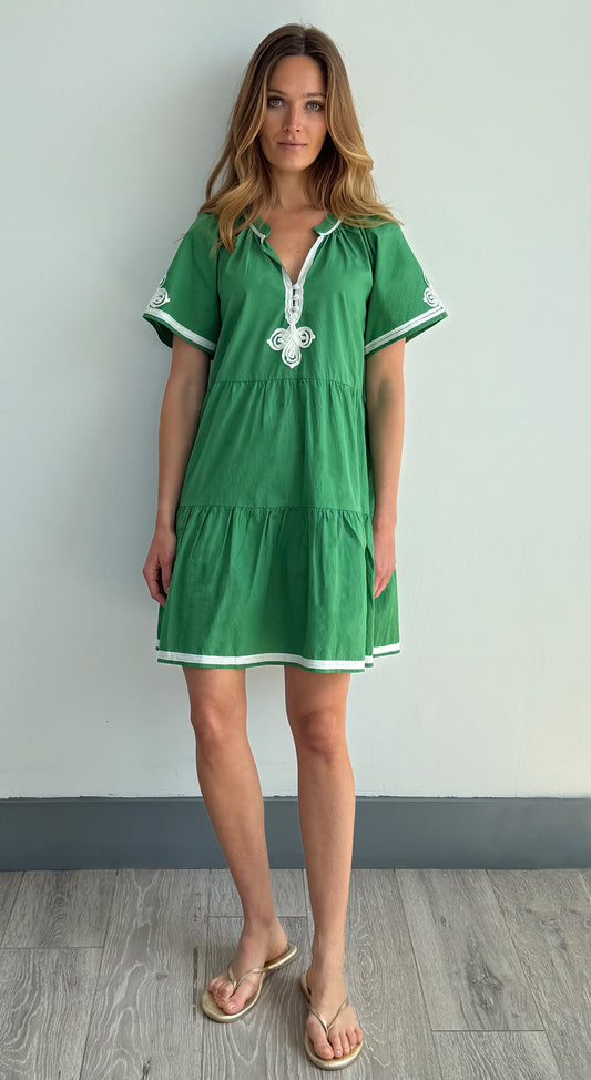 Rose & Rose Flora Kjole Bladgrønn