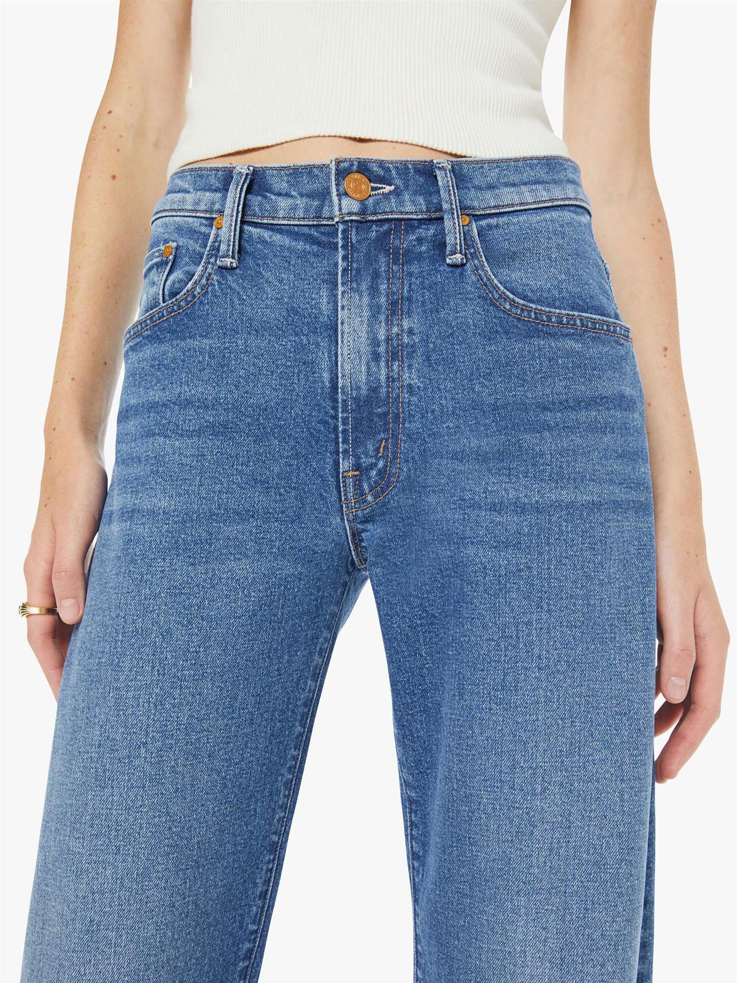 Mother jeans Lasso heel med mellomhøy midje