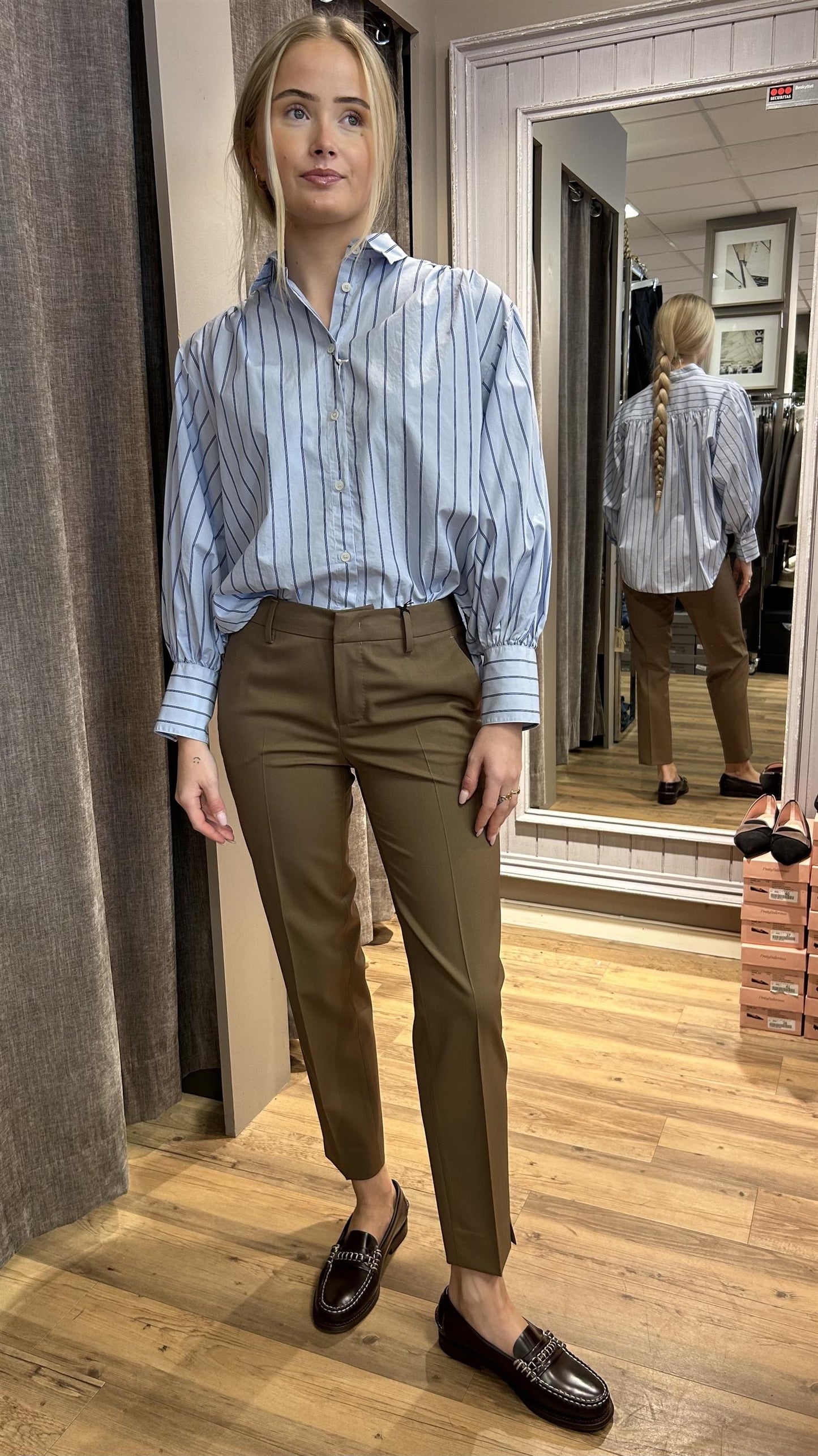 PT Torino New York ullbukse med stretch Beige