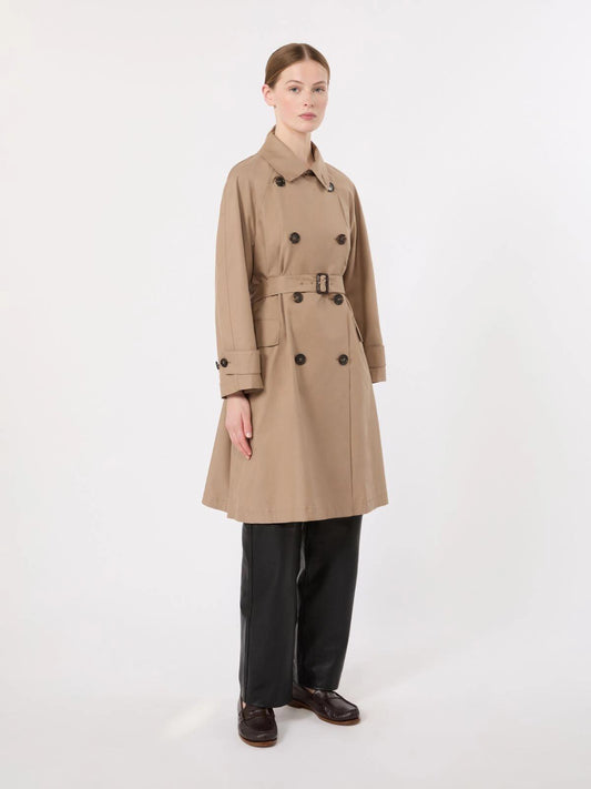 Max Mara Alessio Dobbeltspent trenchcoat i vannavvisende twill Kamel
