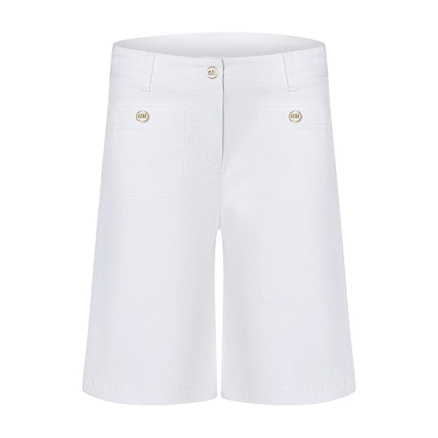 Cambio Blake Bermudashorts med dekorative knapper Hvit