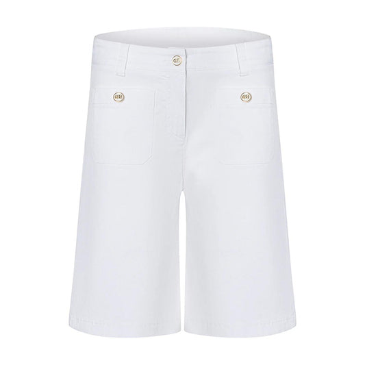 Cambio Blake Bermudashorts med dekorative knapper Hvit