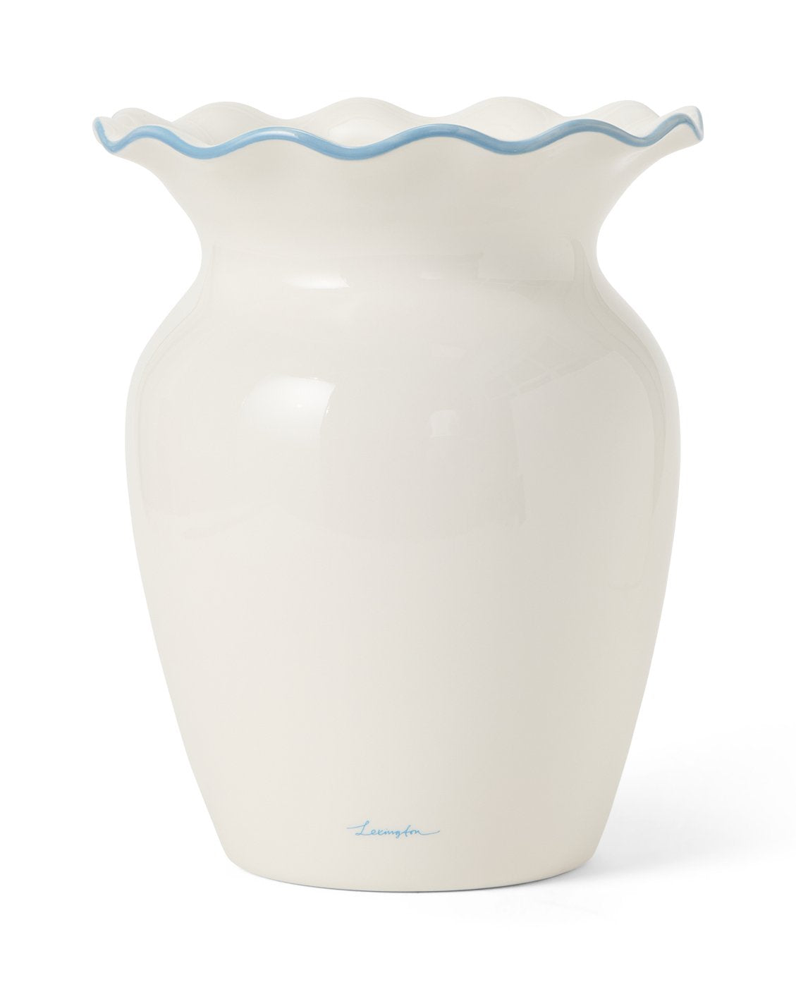 Lexington Home Steintøy bølget vase Hvit/blå H25cm