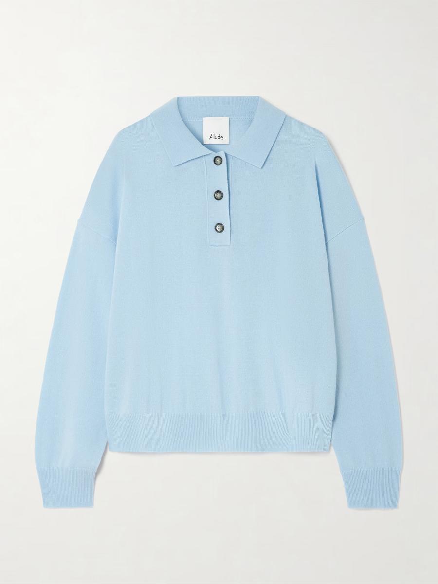Allude klassisk genser med krage lyseblå - ZhosLaila