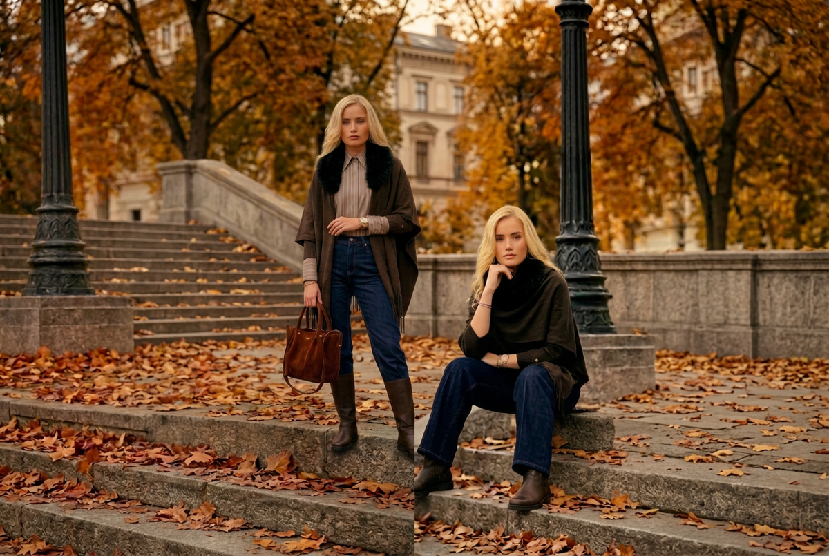 Høstbanner med modellene tettere sammen og sentrert