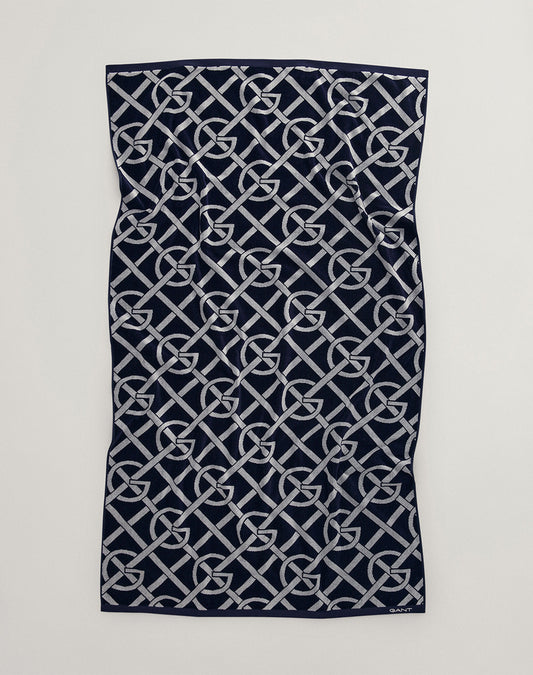 Gant G-Pattern Strandhåndkle 100x180cm Evening BluePalm