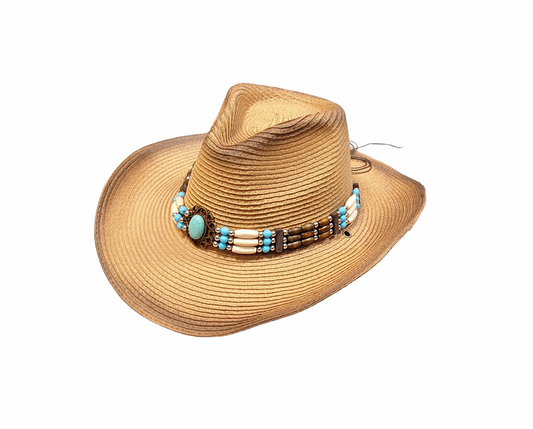 Noma Cowboy hatt Ø:58cm med turkis dekor
