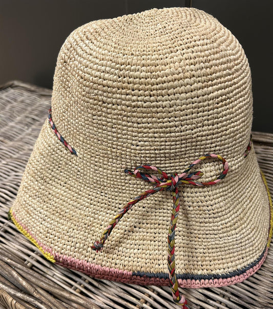 Missoni Clothing Strå hatt med knytting color